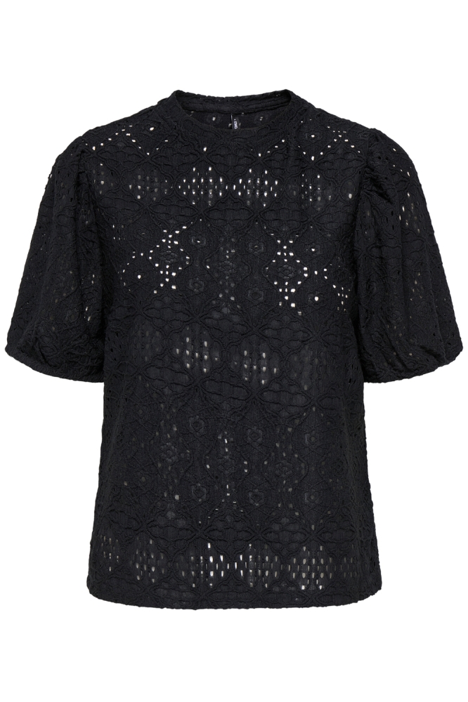 ONLLUZ S/S PUFF SLEEVE TOP JRS 15350468 BLACK
